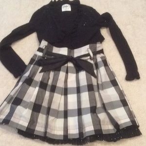 Girls Holiday Sparkle Skirt and sweater set